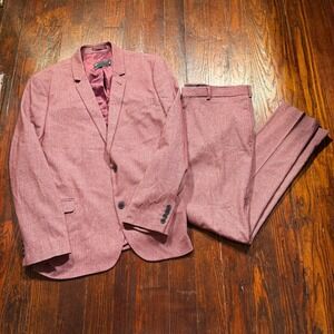 Asos Suit Mens Pants Size W38 L34 Coat Size 52‎ Reg Color Red